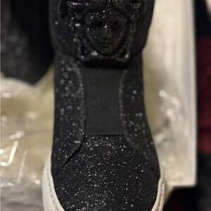 Versace Black Glitter Sneakers